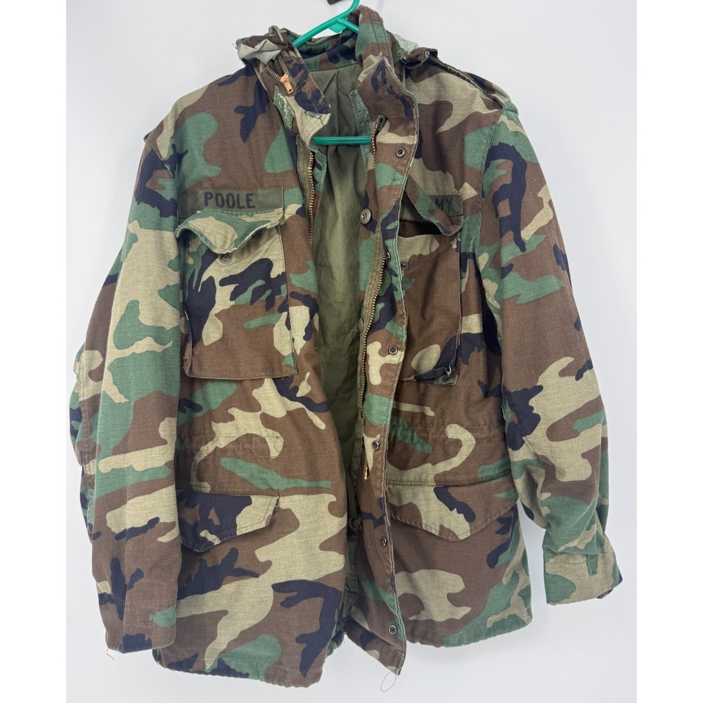 US‎ Military Woodland Camo M65 Field Jacket Vintage Army Combat Utility Coat